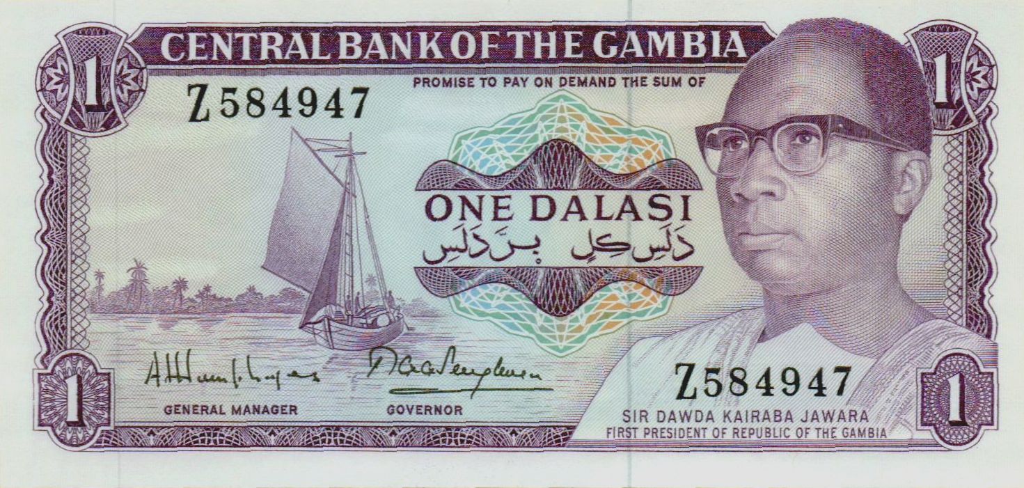 Gambia 1 1971 UNC P-04/g<b> [Serias# Z]</b>